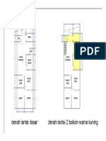 Denah Lantai Dasar Denah Lantai 2 Balkon Warna Kuning: Dapur WC