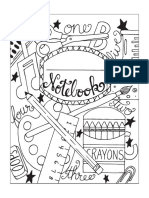 Notebook Cover Coloring Sheet