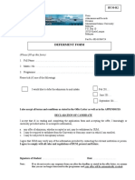 Deferment Form: (Please Fill Up This Form)