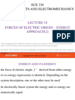 ECE 330 Power Circuits and Electromechanics: Forces of Electric Origin - Energy Approach