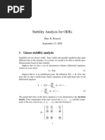 Stability Analysis For Odes