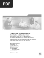 T1/E1 Digital Voice Port Adapter Installation and Configuration