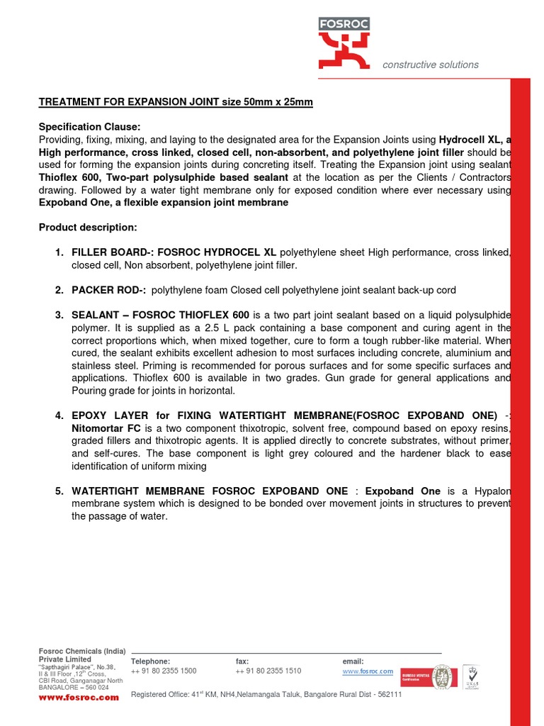 EXPANSION JOINT Treatment Methodology PDF PDF Materials Building