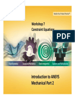 Workshop 7 Constraint Equations: Introduction To ANSYS Mechanical Part 2