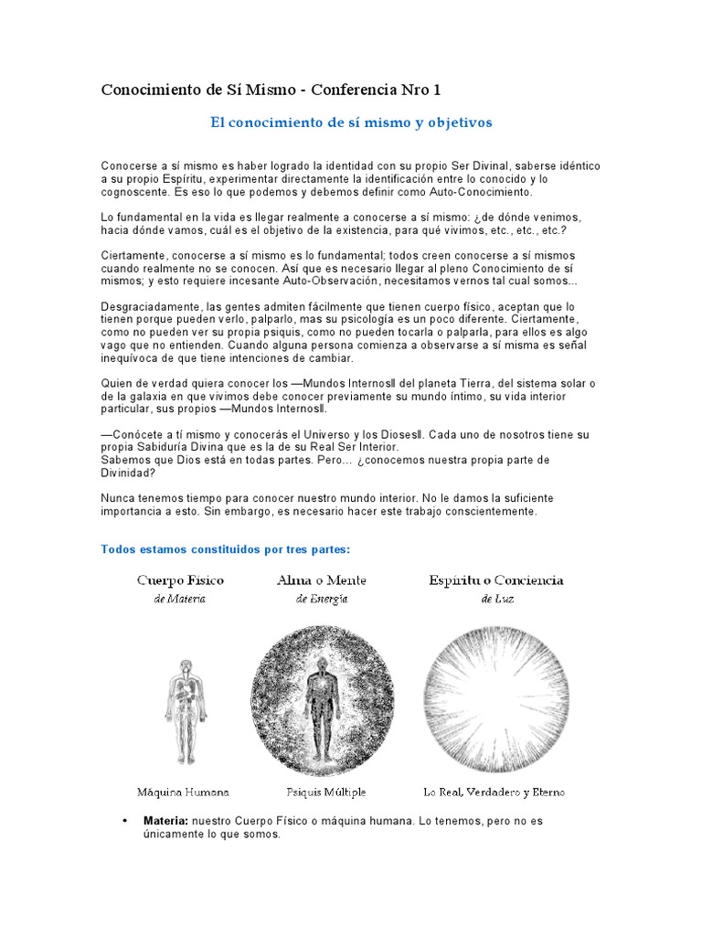 Conferencia sobre Conocimiento de Sí Mismo | PDF | Muerte | Conocimiento