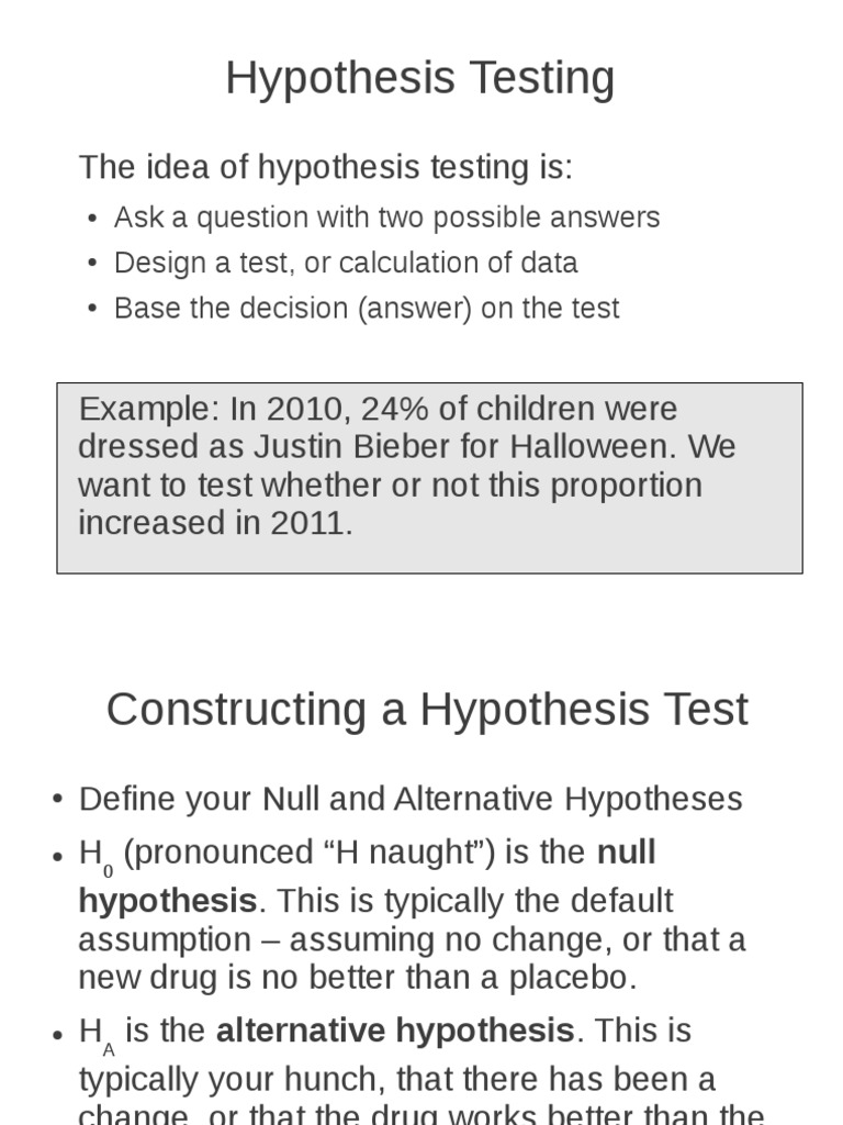 Hypothesis Testing 1 PDF | PDF | P Value | Statistical Hypothesis Testing
