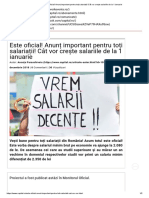 Cât Vor Crește Salariile de La 1 Ianuarie