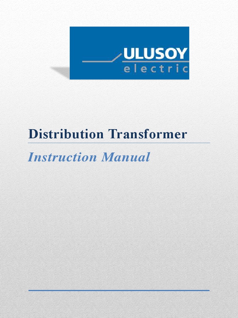 Distribution Transformer Installation Manual | PDF | Transformer ...