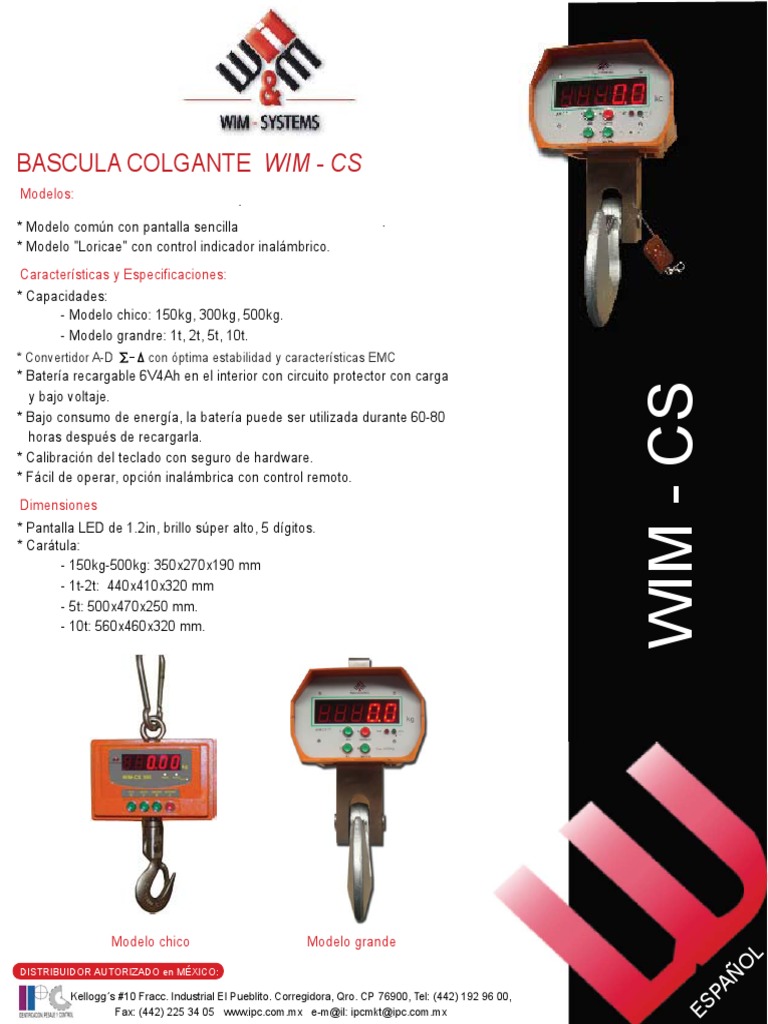 Bascula Colgante Wim Cs PDF | PDF