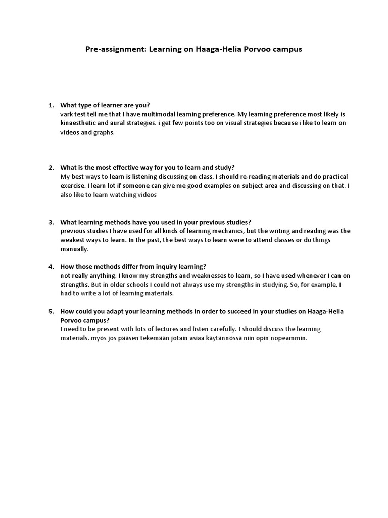 Learning Strategies at Haaga-Helia Porvoo | PDF | Career & Growth