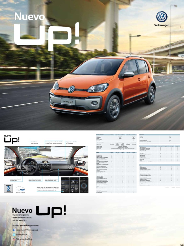UP - Ficha Técnica Junio 2017 | PDF | Suspensión (Vehículo) | Volkswagen
