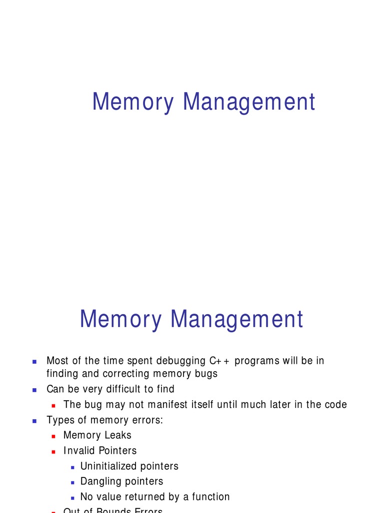 C++ Memory Management Essentials | PDF