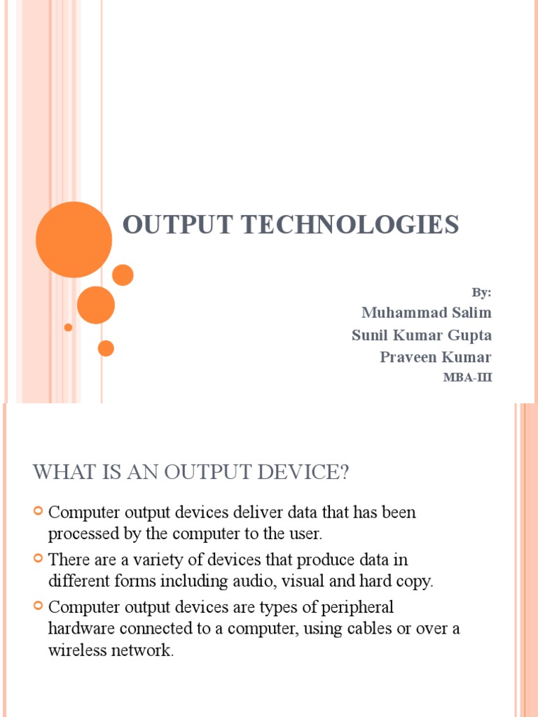 Overview of Computer Output Devices | PDF | Printer (Computing ...