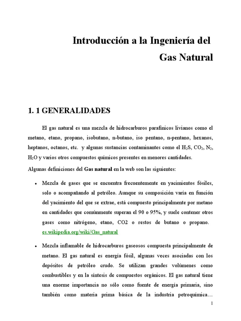 Introducción a la Ingeniería del Gas Natural | PDF | Petróleo | Gas de ...