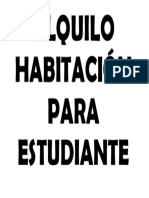 AVISO Alquilo Habitación para Estudiante