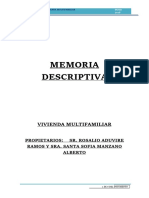 Memoria Descriptiva Vivienda Gerente Juli