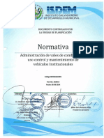 Normativa de Vales de Combustible y Uso Control y Mantenimiento de Vehículos Institucionales