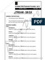 KVPY 2013 Stream SB SX Solved Paper