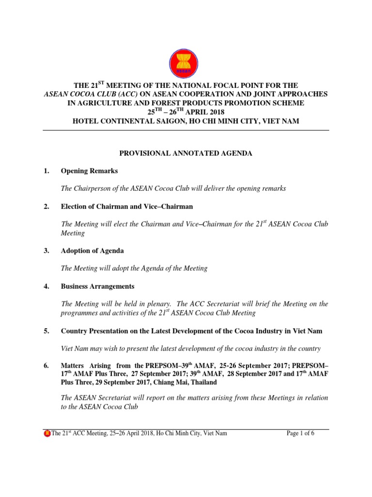 Annex 4 - Provisional Annotated Agenda 2018 (21st Meeting ...