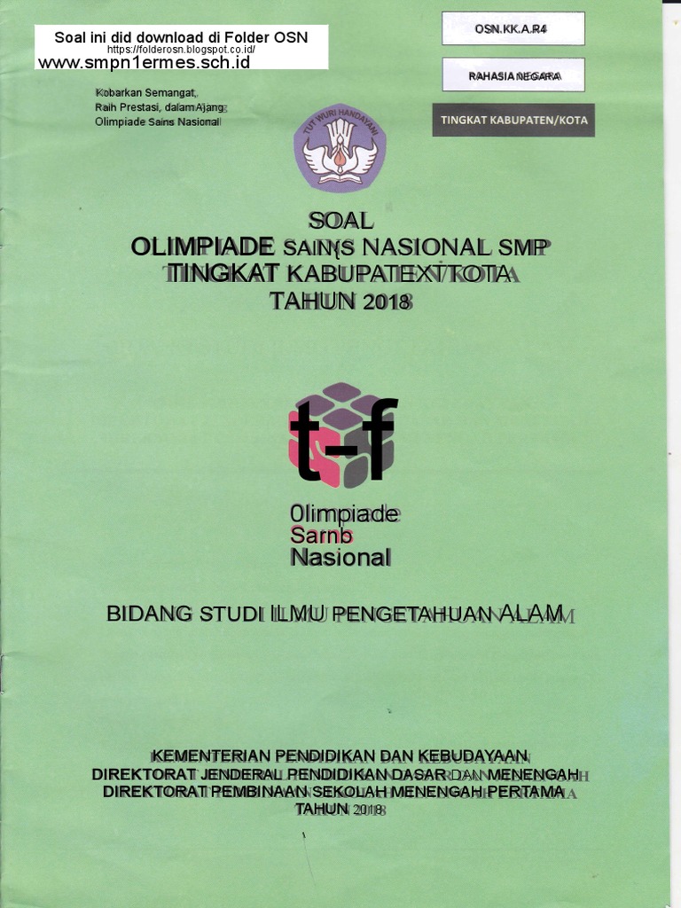 2018 Soal Osk Ipa Smp 2018 Folder Osn