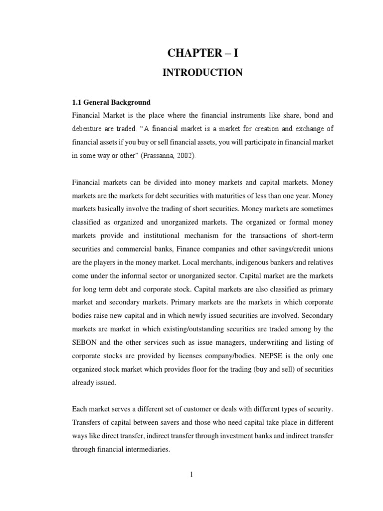 thesis about capital market