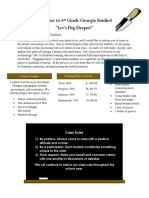 Welcome To 8 Grade Georgia Studies! "Let's Dig Deeper!": Course Content Tools/Supplies Grading Policy & Scale