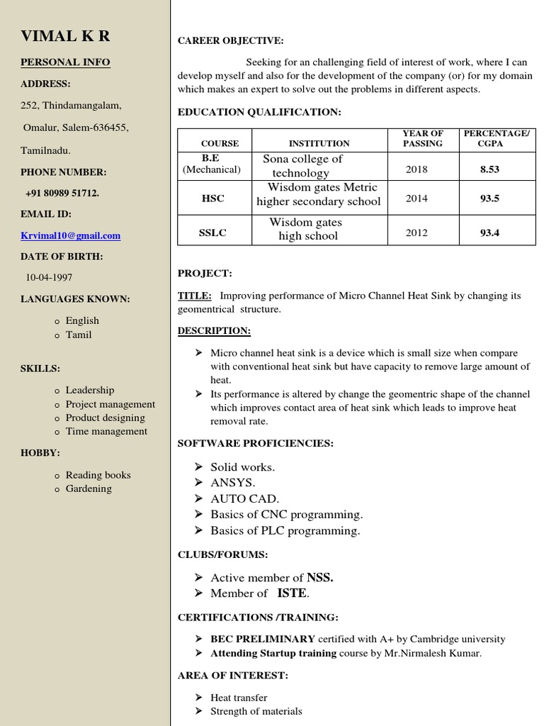 Vimal K R Sona College of Technology Wisdom Gates Metric Higher