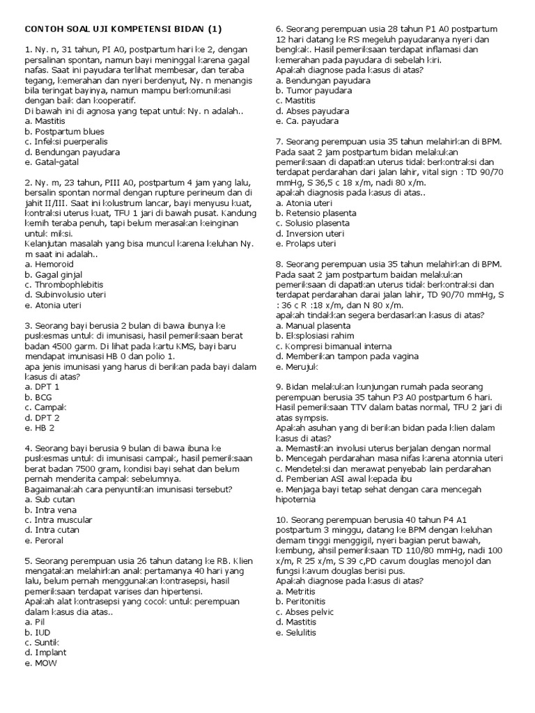 Soal_Uji Kompetensi Bidan