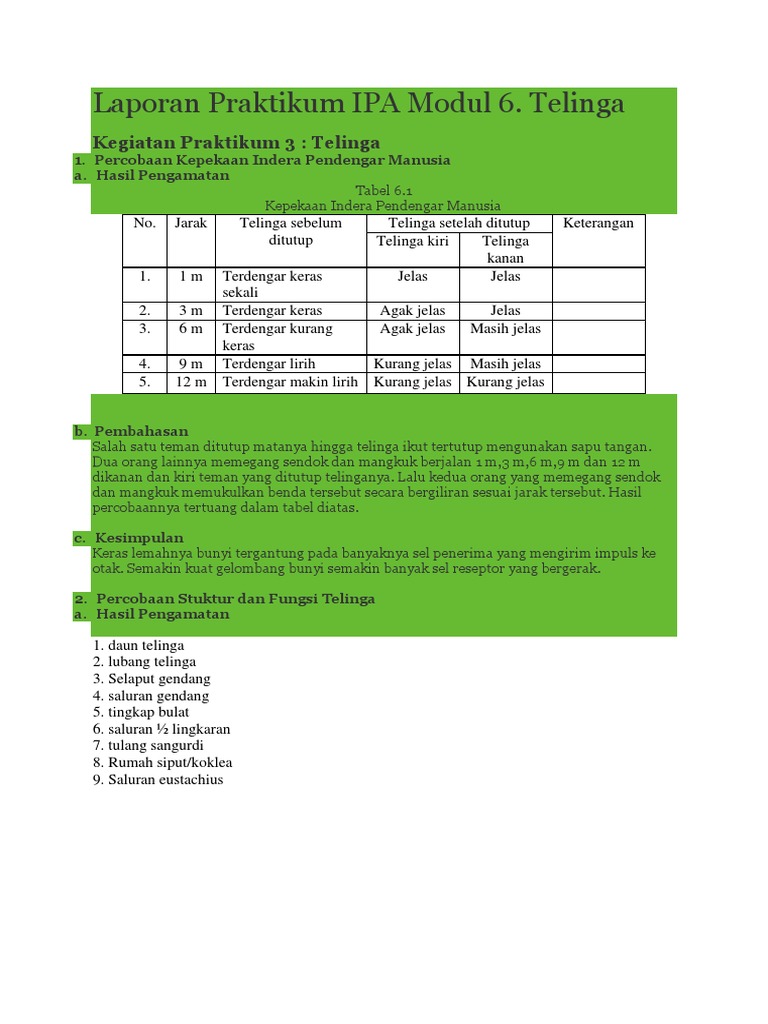 Laporan Praktikum IPA Modul 6 | PDF