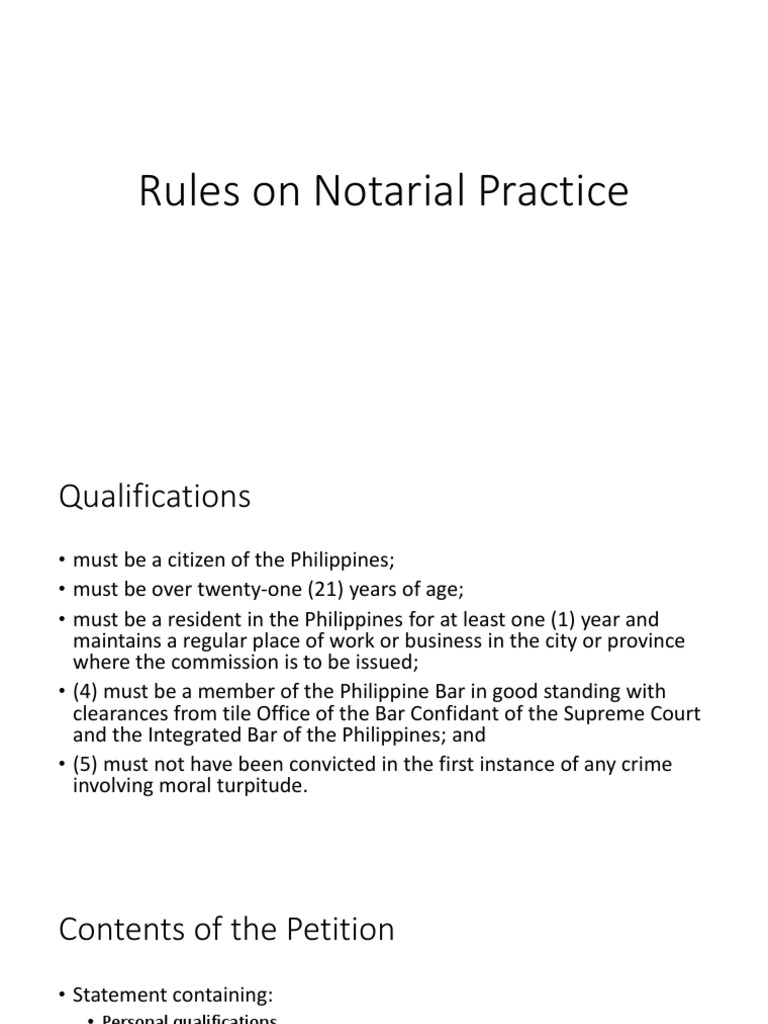 Revised Rules On Notarial Practice