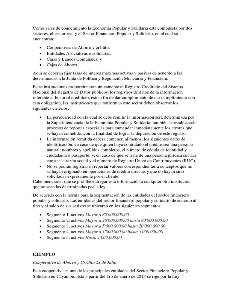 Sector Financiero Popular y Solidario | Descargar gratis PDF ...
