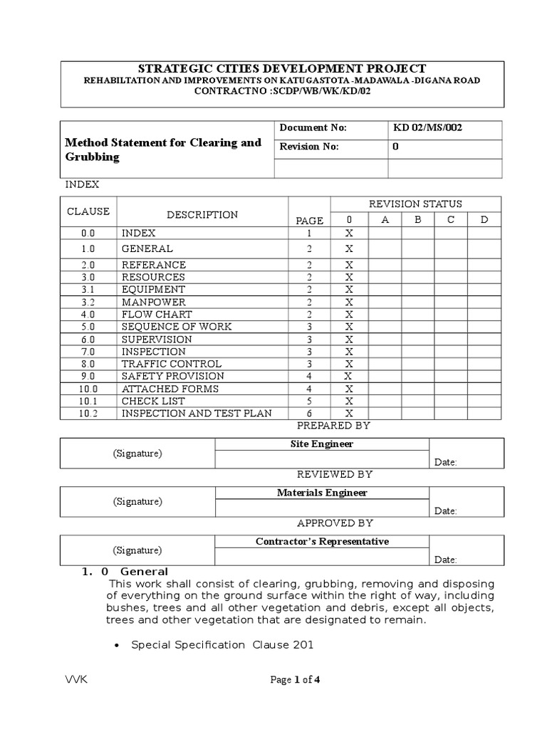 Site Clearance Method Statement | PDF | Loader (Equipment) | Road