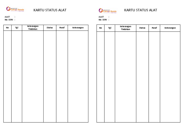 Kartu Status Alat Lab | PDF