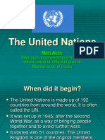 The United Nations: Tolerance and Friendship Among All Nation, Racial or Religious Groups. Maintenance of Peace