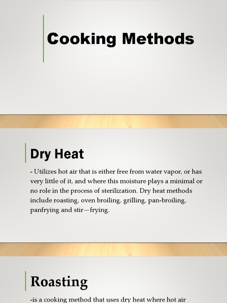 Overview of Cooking Methods | PDF | Grilling | Roasting