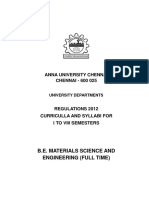 Anna University - Material Science and Engg Syllabi