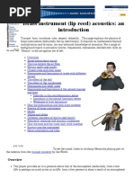 Brass Instrument Acoustics - An Introduction