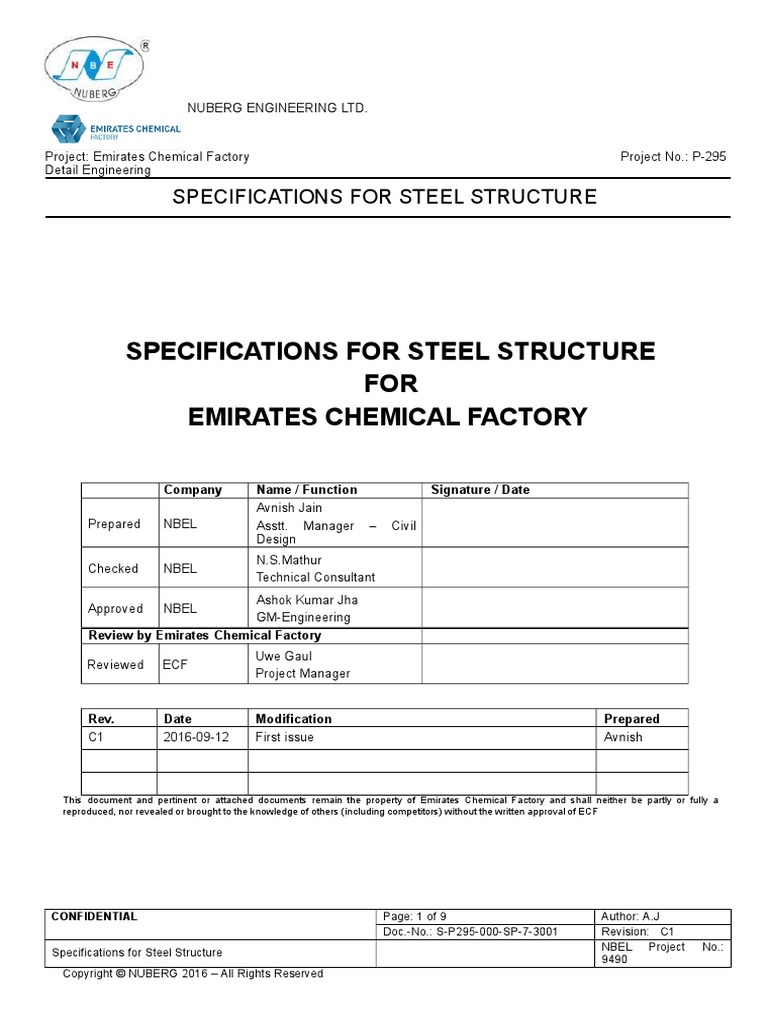 Design Basis For Steel Structures 20160921 FINAL | PDF | Structural ...