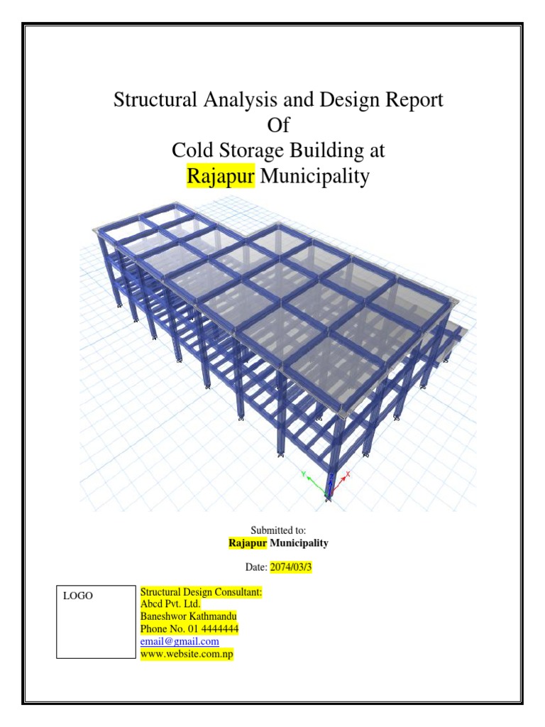 Sturctural Report Cold Storage | PDF | Structural Analysis | Concrete