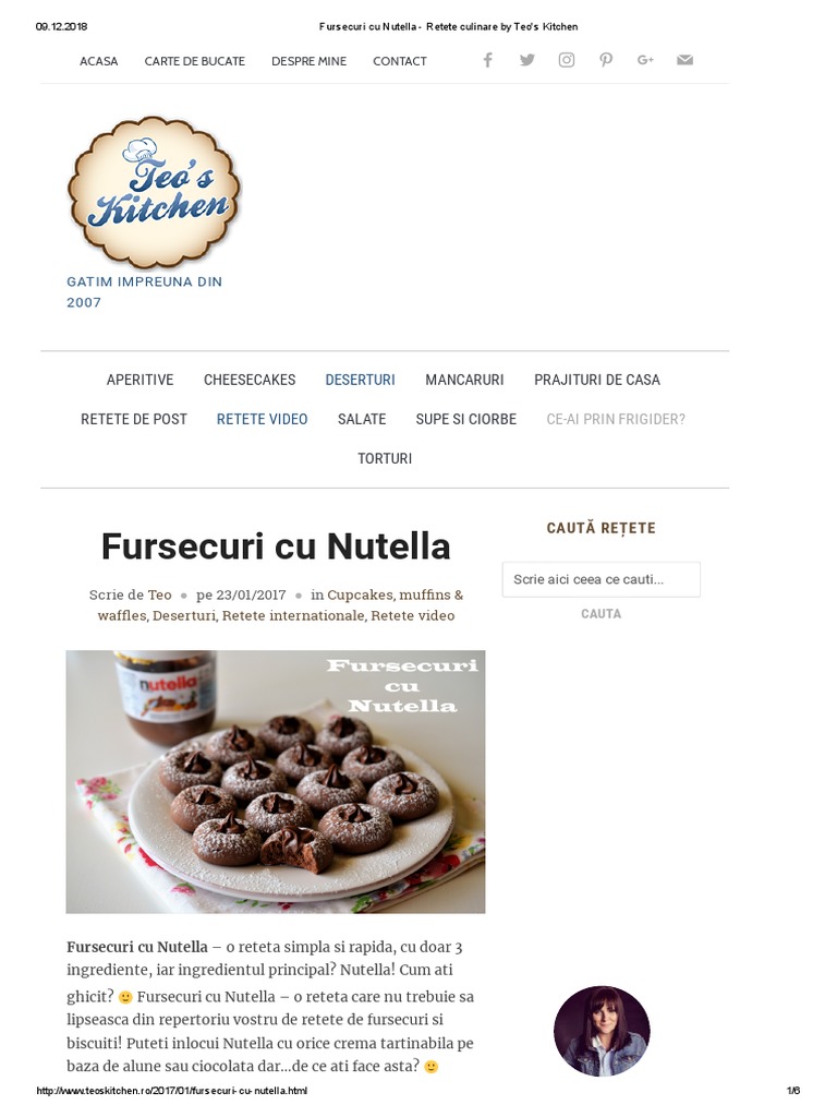 Fursecuri Cu Nutella Retete Culinare By Teo S Kitchen
