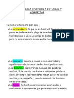 Tecnicas para Aprender A Estudiar y Memorizar