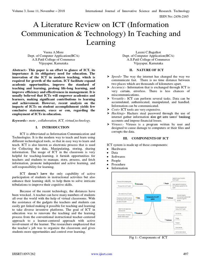 literature review on ict in teaching and learning pdf