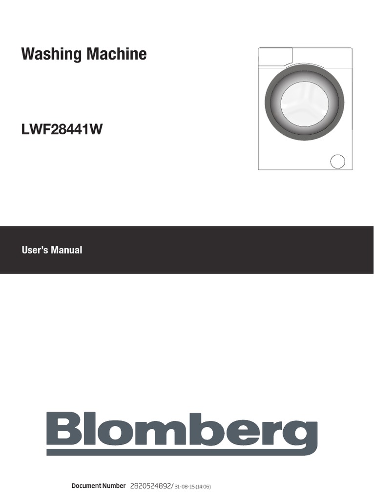 Washing Machine LWF28441W PDF Ac Power Plugs And Sockets Washing Machine