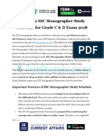 2 Months SSC Stenographer Study Schedule For Grade C & D Exam 2018