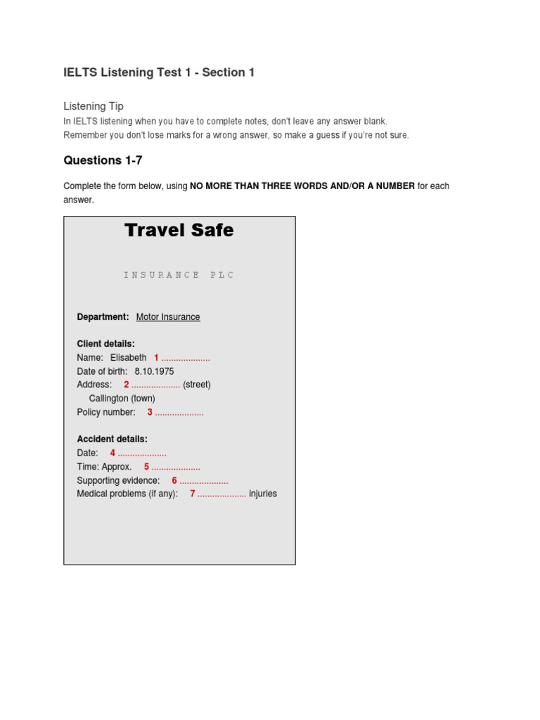 Ielts Listening Practice Pdf International English Language Testing