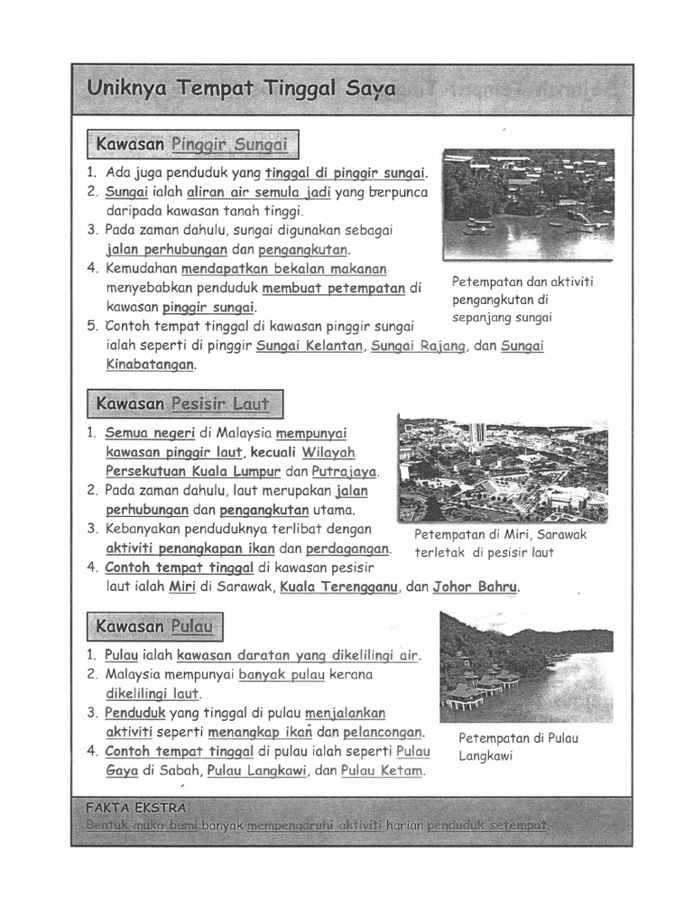 Sejarah Tahun 4 Nota Tempat Tinggal  PDF