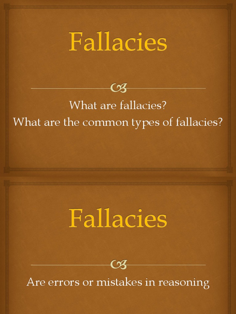 What are fallacies? What are the common types of fallacies? | Fallacy ...