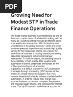 Growing Need For Modest STP in Trade Finance Operations