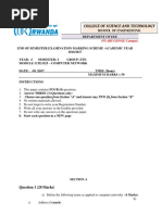 Marking Scheme For Computer Networks Exam