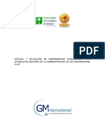 Estudio y Aplicación de Herramientas Diagnósticas Para Establecer Mejoras en La Administración de Gm International Sas